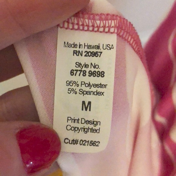 SOLD NWT Pink and White High-Low Hawaiian Dress - Picture 4 of 5